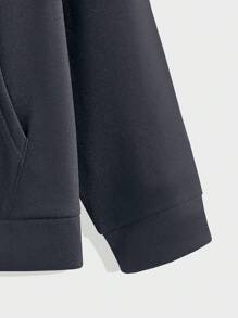 EURMUSE Men's Zipper Front Drawstring Hoodie - Grey - View 4