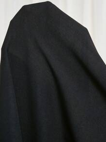 SHEIN Frenchy 大尺碼拉鍊設計休閒印花袖口拼接色塊棒球外套 - 黑色 - 查看 5