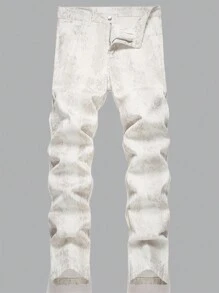 Manfinity EMRG Jeans casuales para hombre con estampado de serpiente y bolsillos