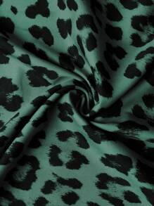 SHEIN LUNE Leopard Print Long Skirt For Spring & Summer Maxi Women Outfit - Green - View 7