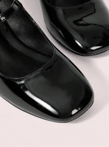 CUCCOO DOLLMOD Fashionable Black Mary Jane Round Toe High Heel Shoes For Women Spring Shoes Spring Break Easter