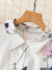 EMERY ROSE Plus Butterfly Print Drop Shoulder Shirt