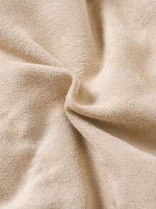 SHEIN Gilet matelassé sans manches à col montant en couleur unie tricoté, avec appliqué de lettre, pour jeune fille - Kaki - Voir 9