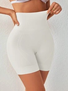 Women's Seamless High-Waisted Tummy Control Butt Lifter Underwear, Breathable Safety Panties, Shapewear Brief (1pc) - White - View 4