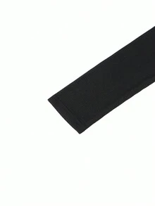 Eilly Bazar 女式简约印花交叉系带长袖连衣裙 - 黑色 - 查看 3