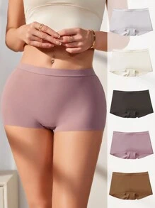 Mujeres 5 piezas de pantaloncillos cortos sólidos - Multicolor - Ver 2