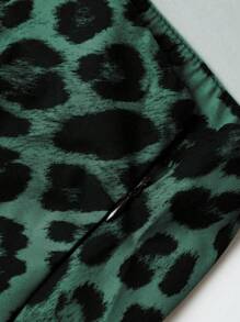SHEIN LUNE Leopard Print Long Skirt For Spring & Summer Maxi Women Outfit - Green - View 6