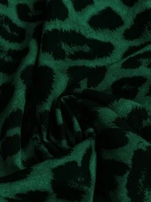 EMERY ROSE Plus Size Loose Leopard Print Vintage Wide Leg Casual Pants Fall Cloth For Women