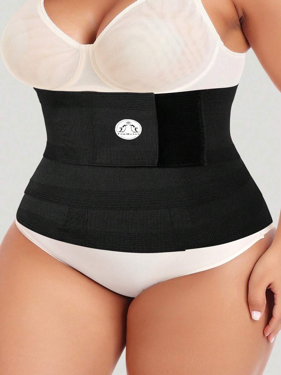 Women's Plus Size Solid Color Waist Cincher (1pc) - Black - View 1