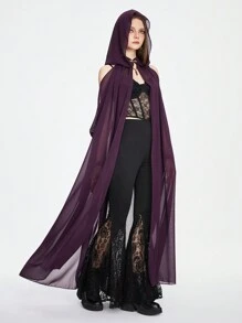 ROMWE Fairycore 森林女王復古斗篷，適用於Cosplay - 紫色 - 查看 5