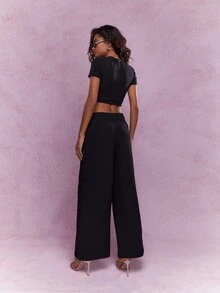 MISSGUIDED Wide Leg Pants - Black - View 3