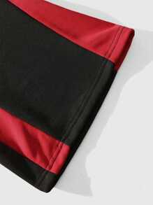 ROMWE MEN Street Life Men's Printed Color Block Flared Trousers, Perfect For Spring/Summer