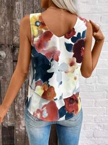 SHEIN LUNE Top sin mangas estampado de flores para el verano