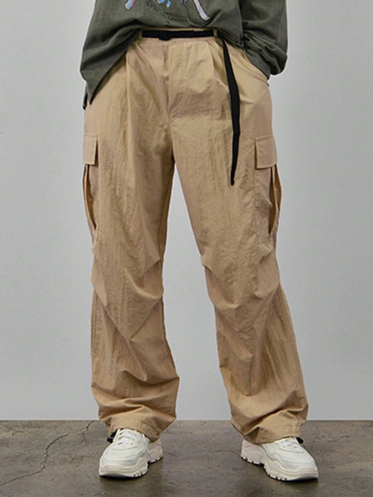 Men's Four-Season Solid Color Wide Pocket Pants Back To School Men Joggers