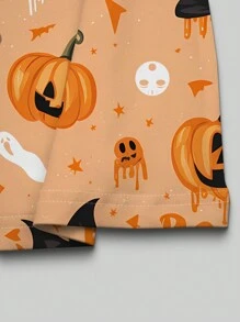 INAWLY Camiseta de manga larga con cuello redondo estampada de Halloween - Blanco - Ver 4