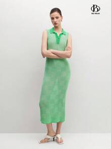 BizChic Women's Sleeveless Collared Sweater Dress - Green - View 5
