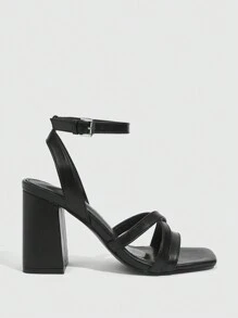 CUCCOO BIZCHIC Woman Shoes Fashionable Classic Comfortable Ankle Strap High Heel Sandals In Black For Spring And Summer Spring Shoes Spring Break Easter - Black - View 2