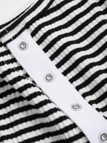 DAZY Striped Spaghetti Strap Dress With Waist Belt For Women Sundress,Casual Women Dresses Maxi Dress - Black - View 7