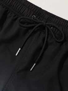 MADHERO 男士泳裤，带压缩内衬，二合一速干游泳短裤，泳装 - 黑色 - 查看 4