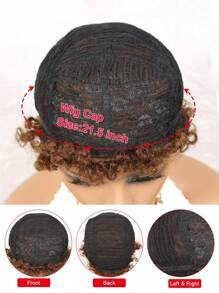 Short Afro Curly Pixie Cut Human Hair Wigs Real Affordable Hair Replacement Wig Cheap Daily Use Wig For Beginner Friendly Wear To Go Brown Color - S4 - View 5