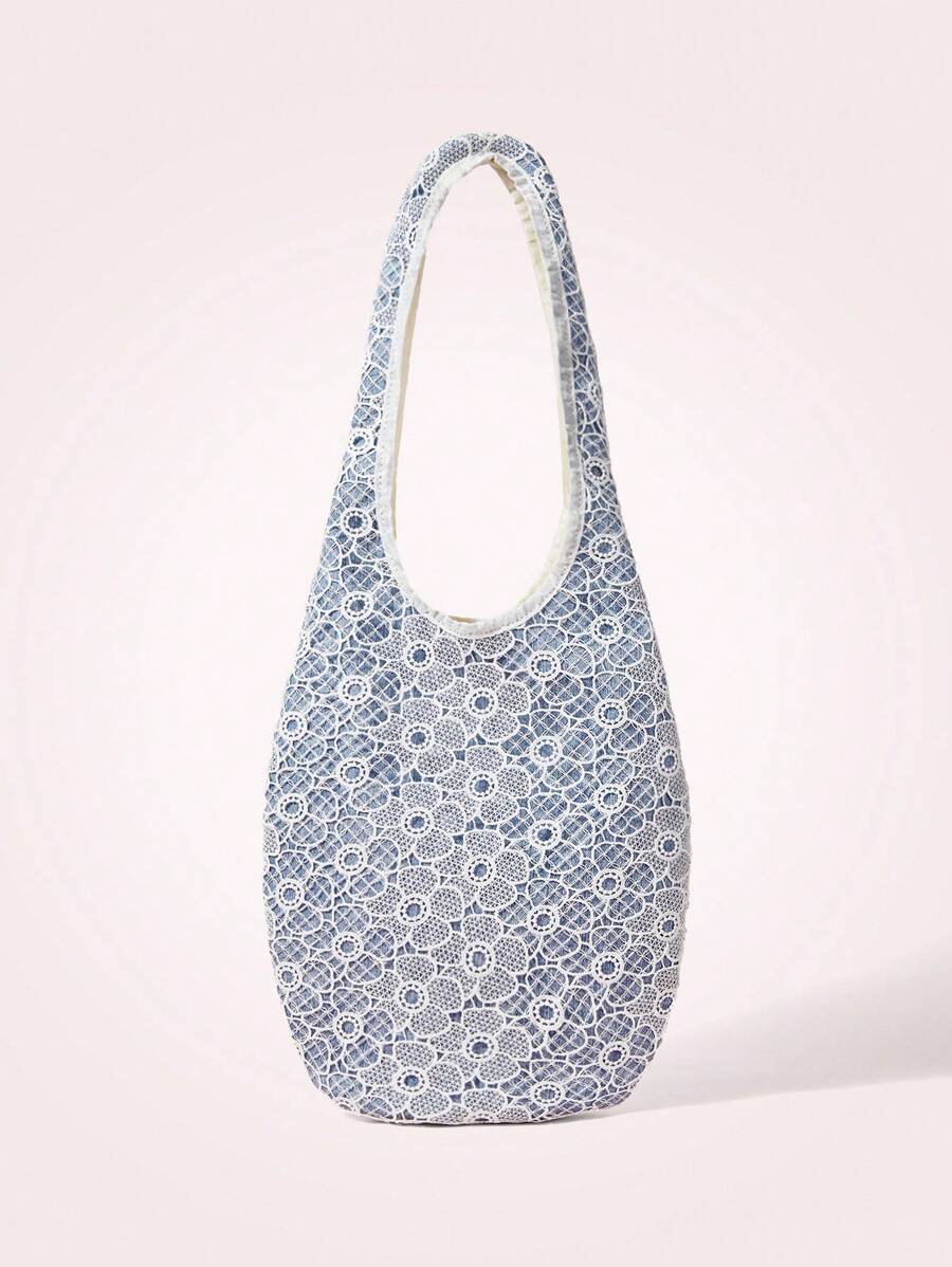 SHEIN MOD Túi Tote Đeo Vai Thời Trang Sức Chứa Lớn Dành Cho Nữ, Thích Hợp Sử Dụng Hàng Ngày - Màu xanh lam - Xem 1