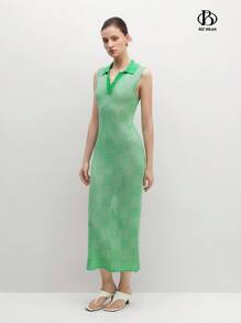 BizChic Women's Sleeveless Collared Sweater Dress - Green - View 7
