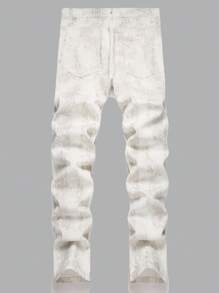 Manfinity EMRG Jeans casuales para hombre con estampado de serpiente y bolsillos