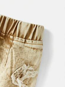 YOUNG GIRL Y2K Sweet And Cool Star Patch Embroidery Raw Hem Denim Skirt