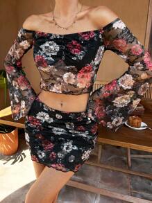 SHEIN VCAY Women's 2pcs Vacation Outfit Set - Black - View 2