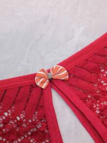 Lace Sexy Open Crotch Women's Panties ,3 Pcs - Multicolor - View 7
