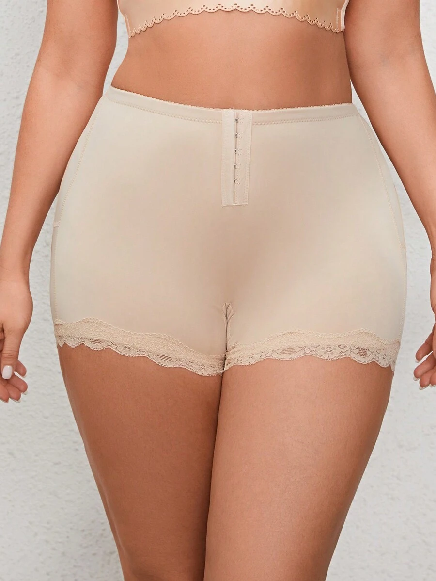 Faja moldeadora simple y unicolor para mujer de talla grande para uso diario - Albaricoque - Ver 1