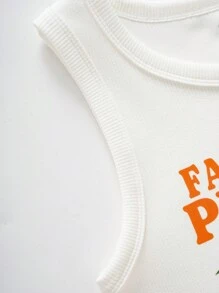 INAWLY Summer Casual Orange/Letter Printed Tank Top FARM FRESH PEACHES ORGANIC I NON 10 LOCAL - White - View 7