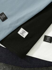 SHEIN 3pcs Teen Boys' All-Match Solid Color Textured Round Neck Short Sleeve Knit T-Shirt Set, Spring/Summer, Basic Top, School, Campus, College