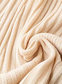 Calvaya Plus Size Ribbed Sweater Skirt, Casual Holiday - Apricot - View 3