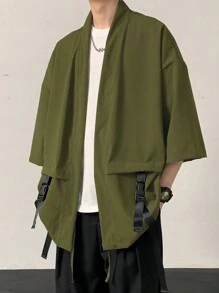 Manfinity Hypemode Men Spring Summer Solid Color Loose Drop Shoulder Wide Placket Shirt