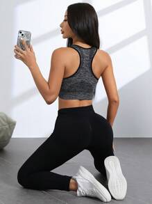 Eassivo Eassivo Ropa interior deportiva diaria para mujer de unicolor y sencilla - Gris - Ver 4