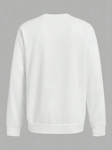 Manfinity Sport Corelite Boyfriend Style Men's Simple Printed Long Sleeve Sports Sweatshirt Boyfriend Style Men Sweatshirt Back To School - Multicolor - View 2