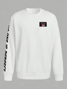 Manfinity Sport Corelite Boyfriend Style Men's Simple Printed Long Sleeve Sports Sweatshirt Boyfriend Style Men Sweatshirt Back To School - Multicolor - View 1