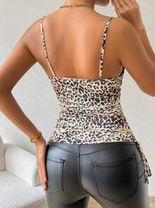 Chiquease Ladies Leopard Print V-Neck Summer Camisole Cami Top