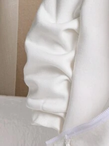 SHEIN Sudadera con capucha casual y cómoda con cremallera para niños jóvenes - Blanco - Ver 5