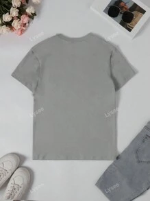 Casual Fashion Solid Color Simple Letter Print Women's T-Shirt