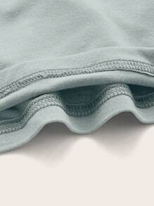 Cloudara Solid Backless Batwing Sleeve Tee - Grey - View 4