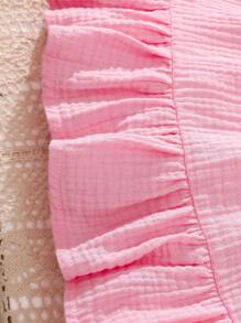 Baby Girl Appliques Ruffle Hem Dress For Summer