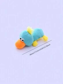 PETSIN Blue Duck Shaped Plush Dog Toy With Internal Squeaker And Bite Resistant