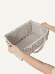 Cozy Pixies 1pc Portable Multifunctional Mummy Bag, Can Be Used As Baby Room Organizer, Diaper & Tissue Holder, Floral Storage Basket Love Valentine