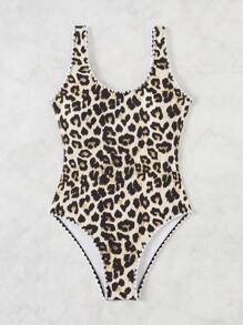 SHEIN Swim Đồ bơi một mảnh hở lưng cổ yếm dành cho nữ có dây đeo bản rộng thích hợp cho kỳ nghỉ hè ở bãi biển - Nhiều màu - Xem 4