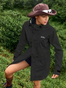 In My Nature Impermeable con capucha para mujer, de unicolor, simple para uso diario y al aire libre