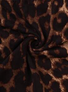 SHEIN EZwear Top sin tirantes de talla grande para mujer con estampado de leopardo/unicolor