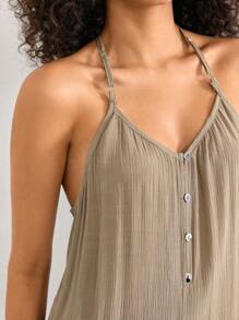 Ocili 扣前實色休閒連身衣