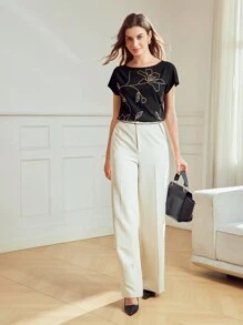 MOTF Classy CLASSY FLORAL PRINT BATWING SLEEVE T-SHIRT